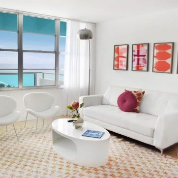 Ocean View Living Room at Seacoast Suites