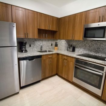 Kitchen of an Apartment at Seacoast Suites